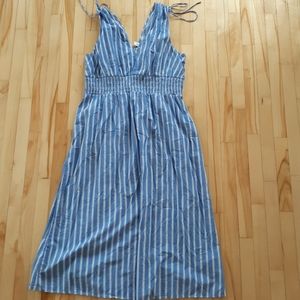 XL old navy dress blue white nautical Preppy stretch